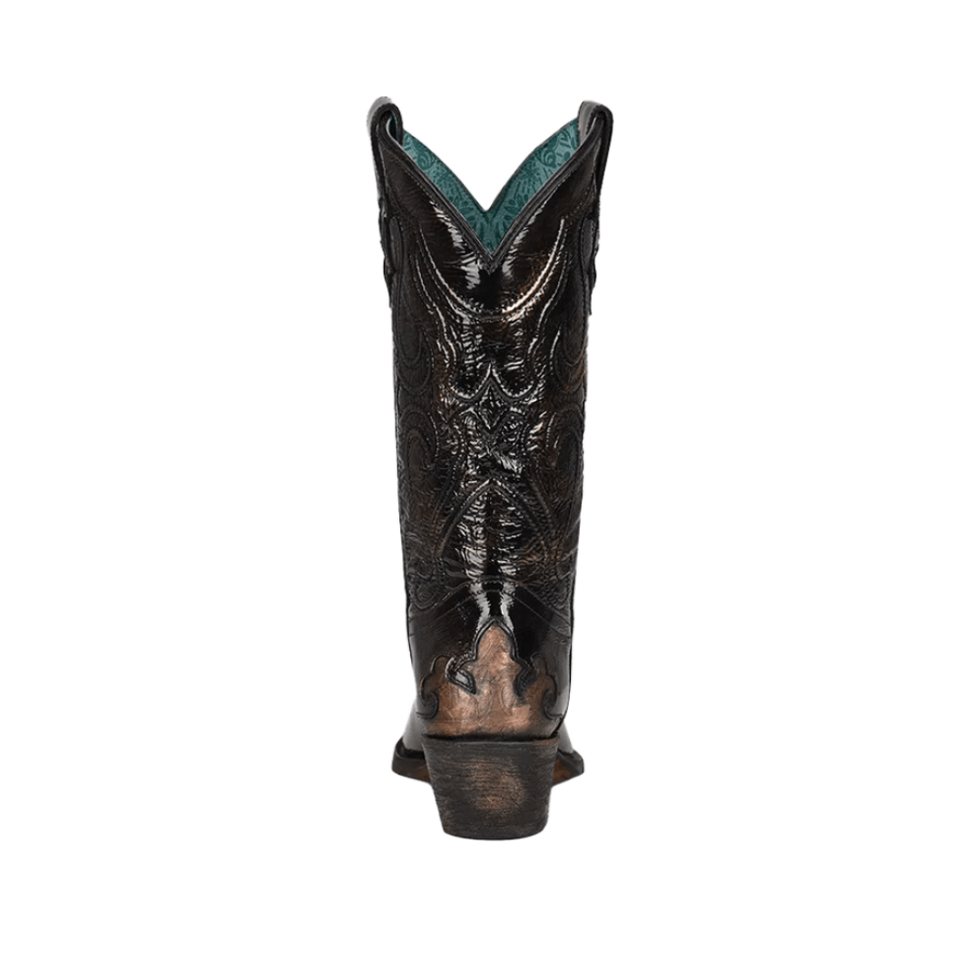 Corral Women's Bronze Embroidery Western Black Boots