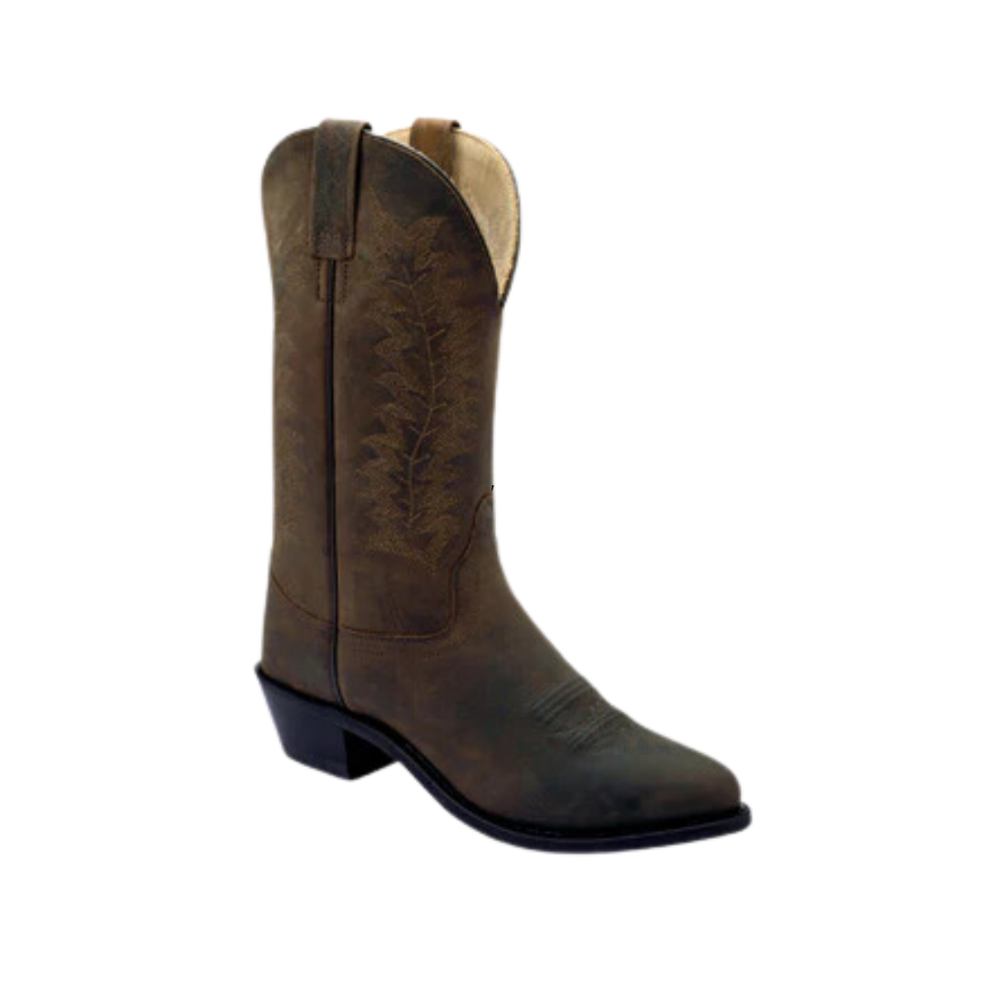 Old West Men's Western Brown Leather Cowboy Boots
