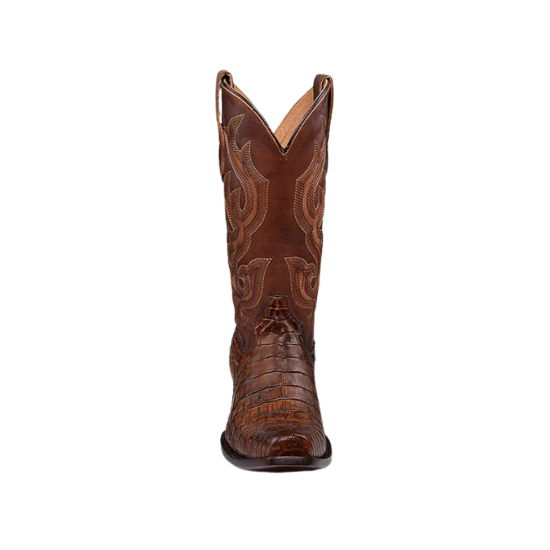 Corral Men's Cowboy Embroidery Caiman Narrow Honey Brown Boots
