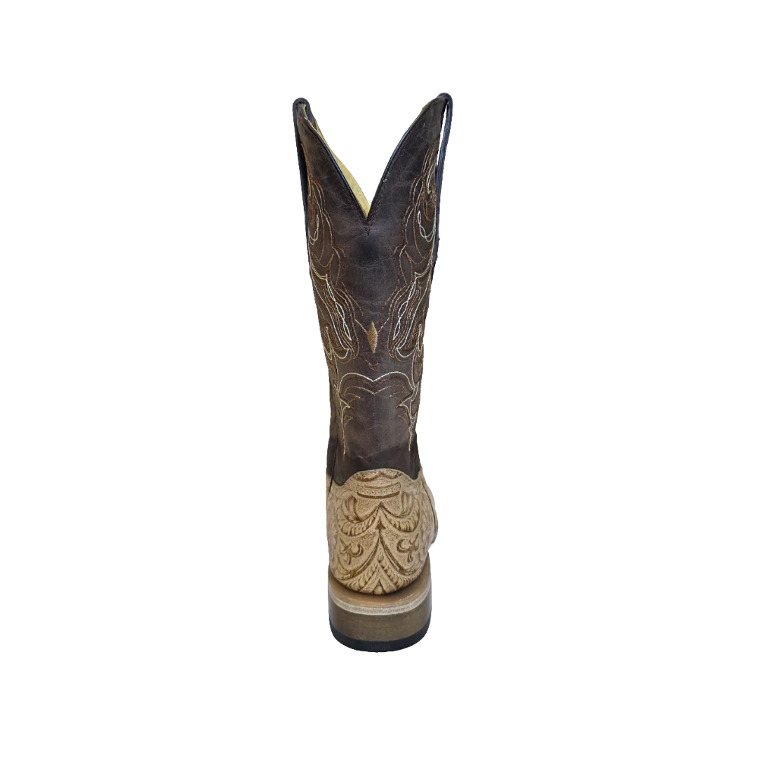 Cowtown Women's Oryx Floral Tooled Tan Boots