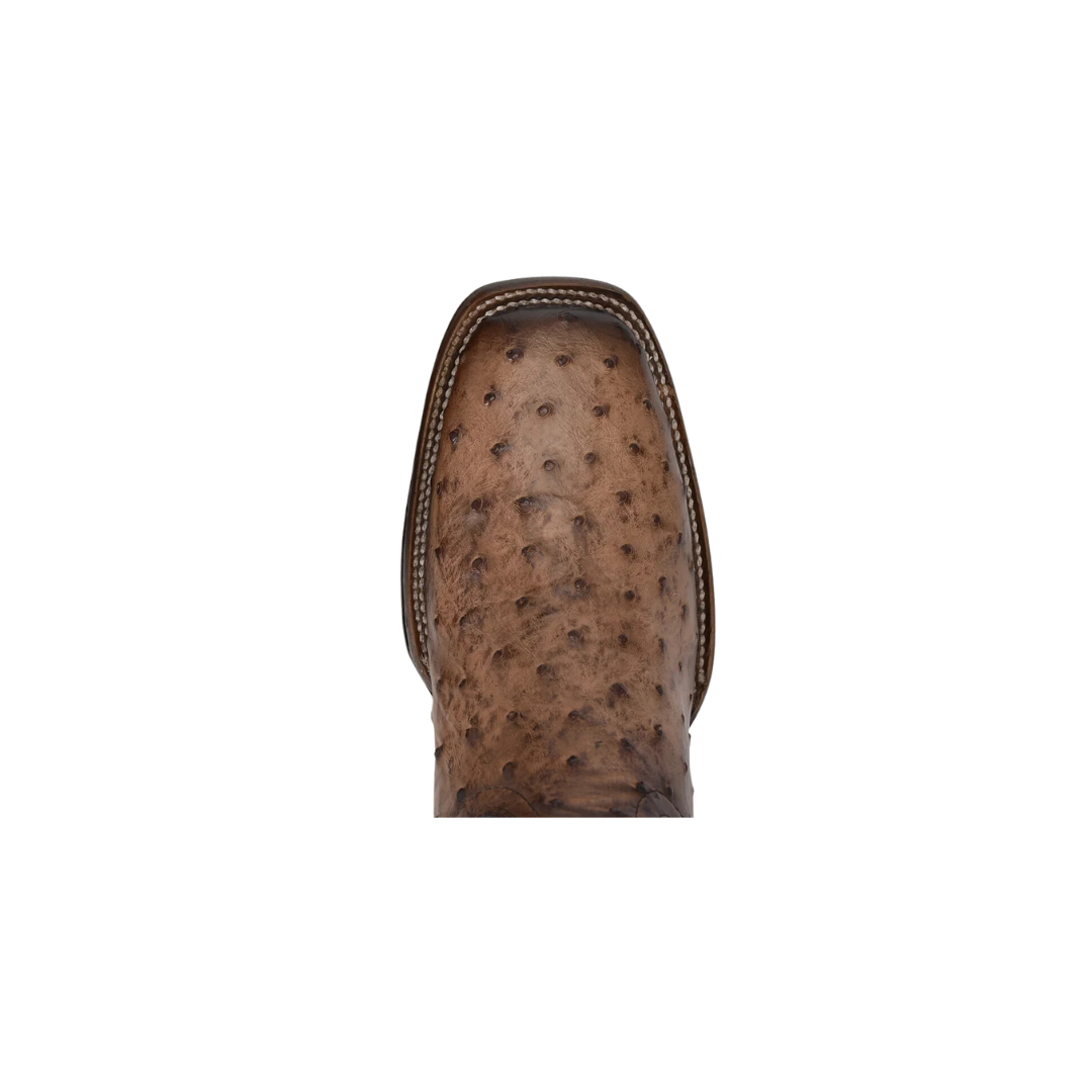Cuadra Men's Lugano Ostrich Embroidery Laser Brown Boots