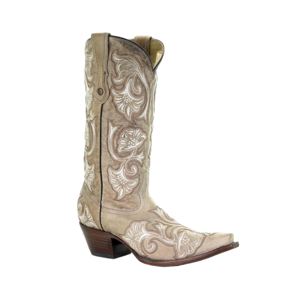 Corral Women's Western Embroidery Snip Light Brown Boots