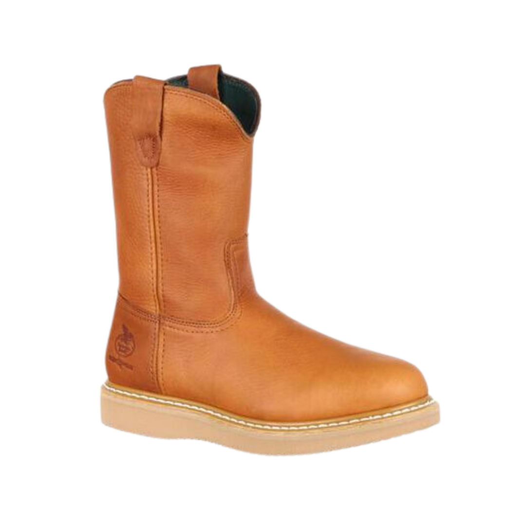 Georgia Boot Men's Wedge Work Wellington Barracuda Gold Boots