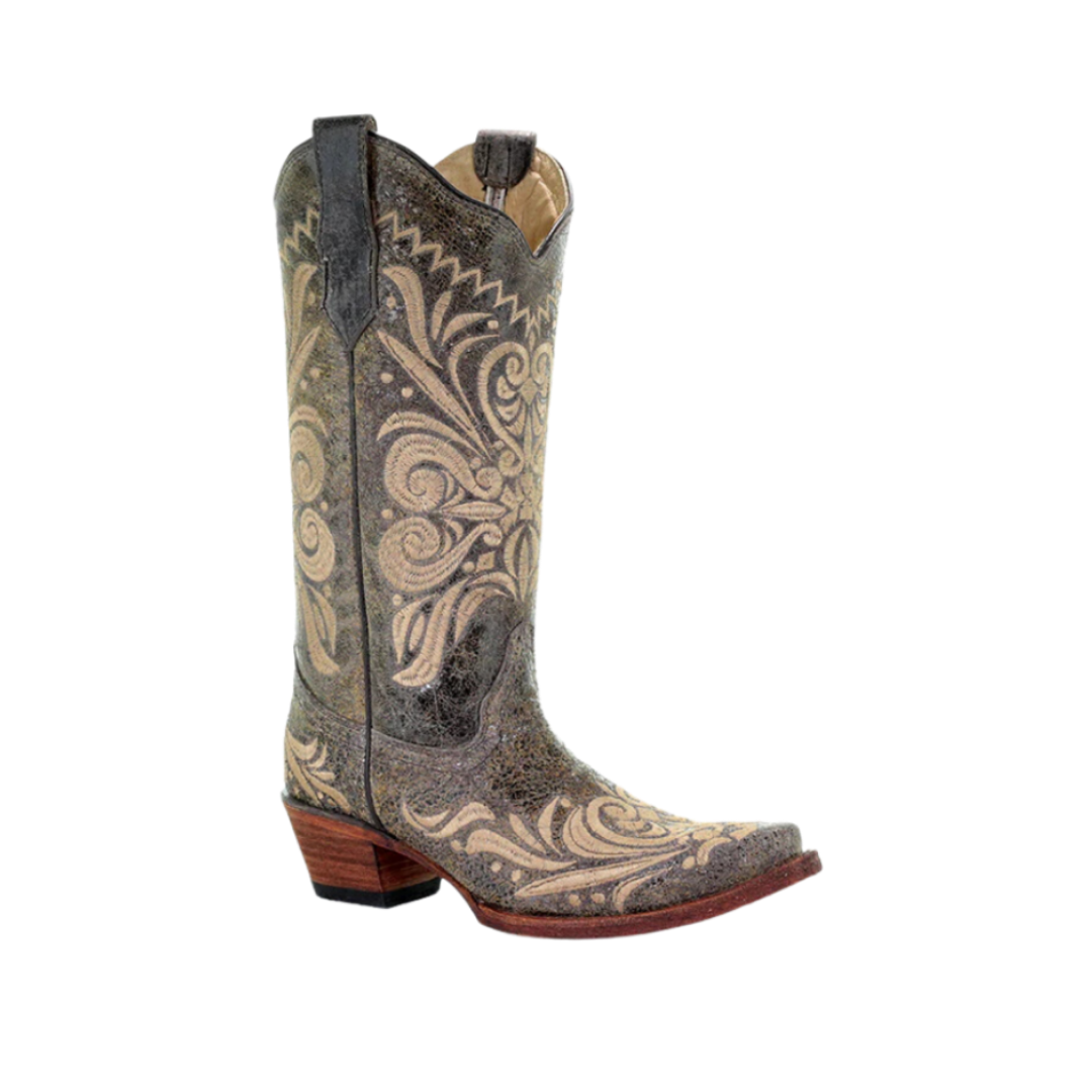 Corral Women's Distressed Filigree Green Boots