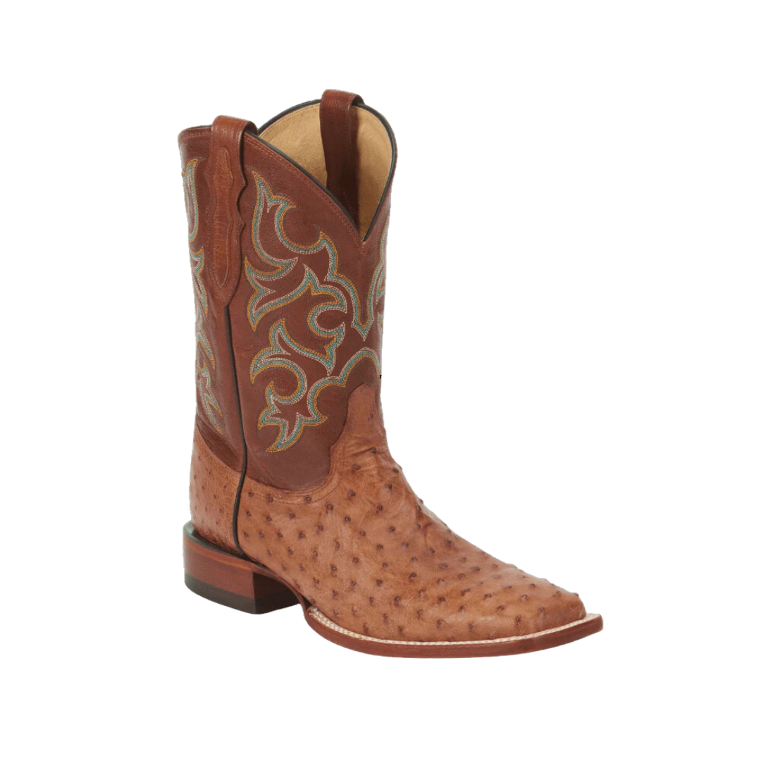 Justin Men's Truman Ostrich Square Brown Boots