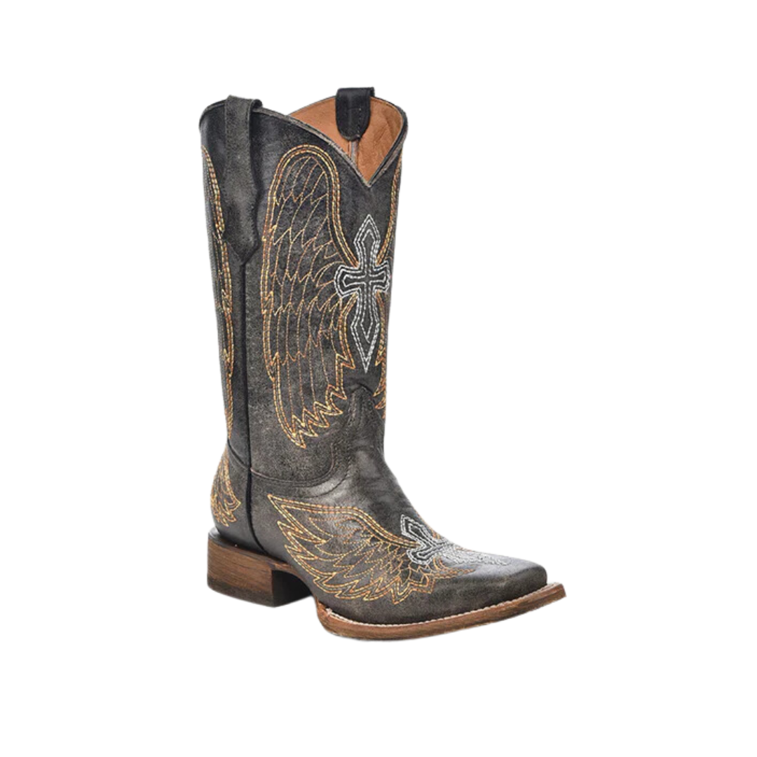 Corral Kid's Teens Cross And Wings Gray Boots