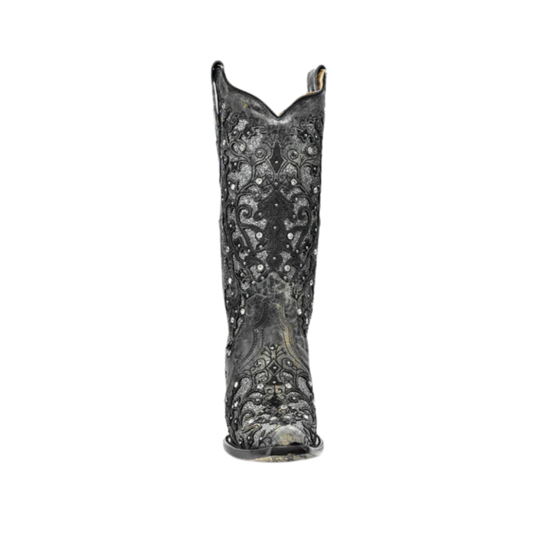 Corral Women's Glitter Inlay/crystals Sniped Toe Style Grey Boots