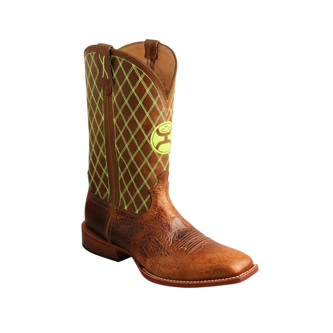 Twisted X Men's 12 Hooey Brown Peanut & Neon Green Boots