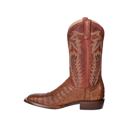 Lucchese Unisex Charles Horseman Caiman Belly Brown Boots