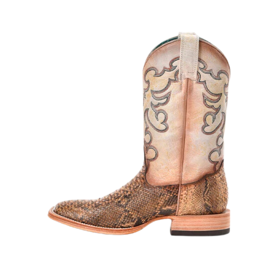 Corral Women's Embroidery Beige Python Taupe Boots