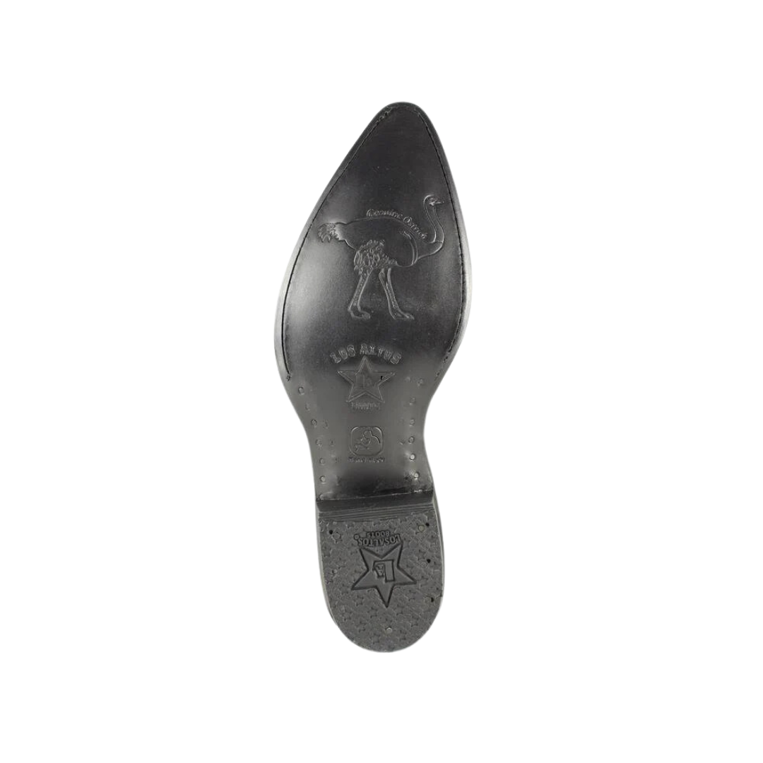 Los Altos Men's White Ostrich Boots