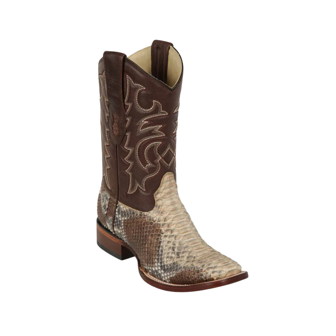 Los Altos Boots Men's Python Skin Wide Square Toe Boot