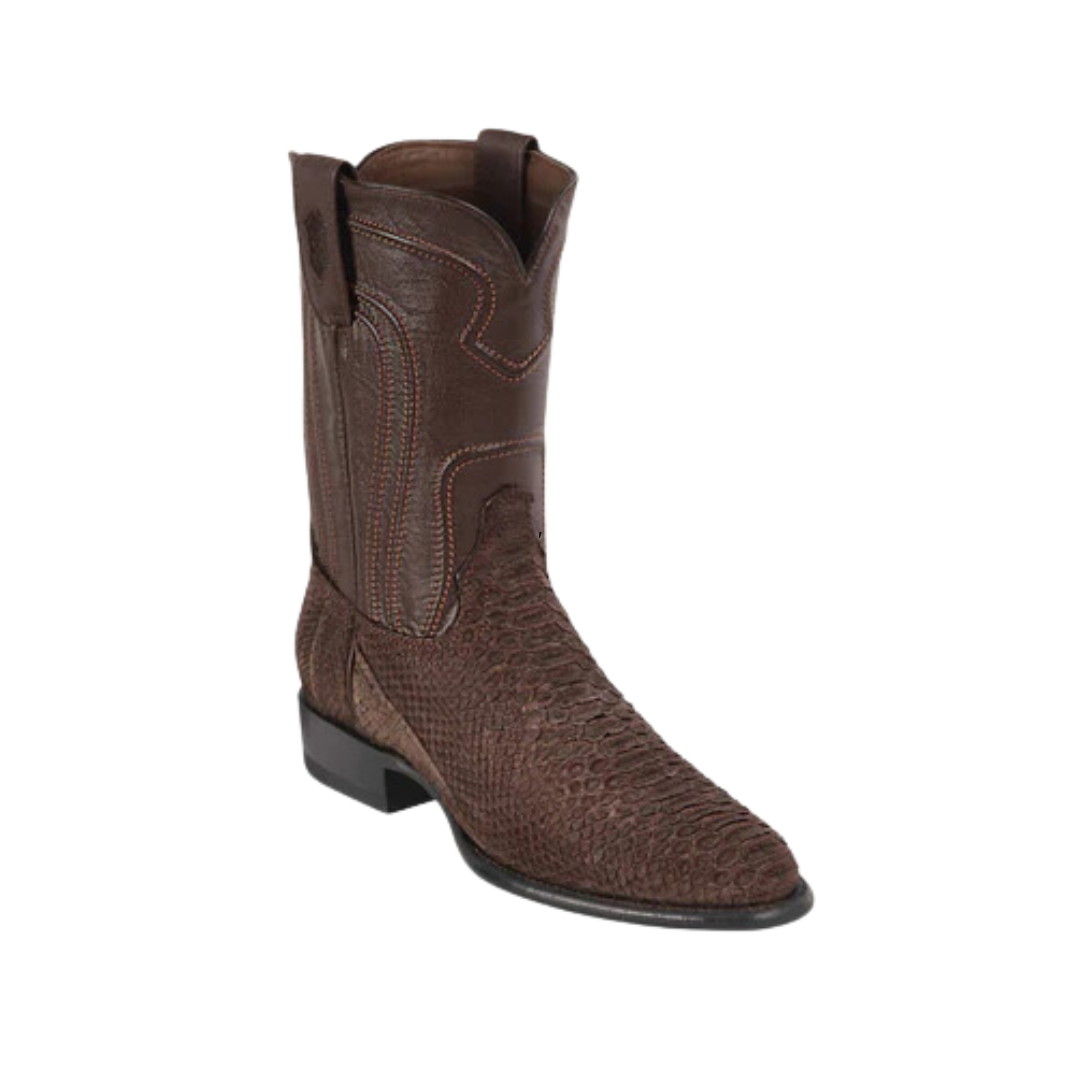 Los Altos Men's Original Python Roper Brown Boots | Handcrafted Quality