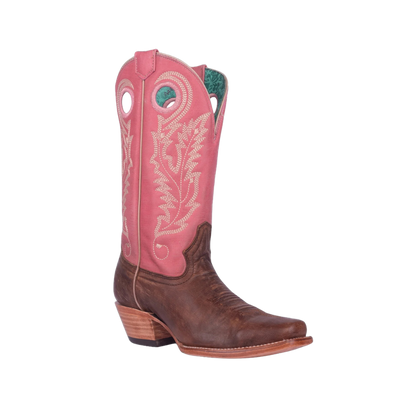 Corral Women's Embroidery Square Toe Western Boots Brown/Pink