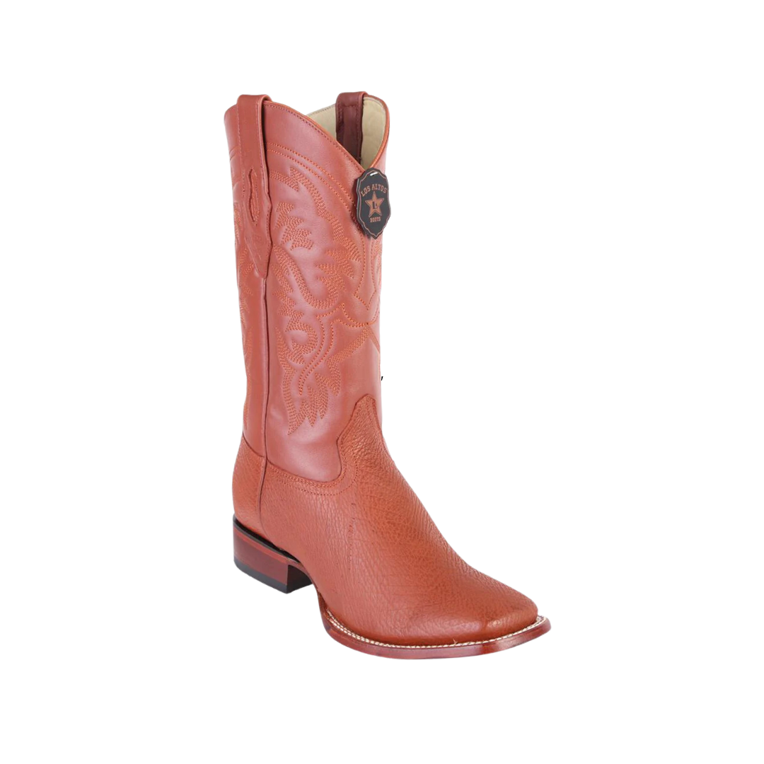 Los Altos Men's Wide Square Toe Light Brown Boots