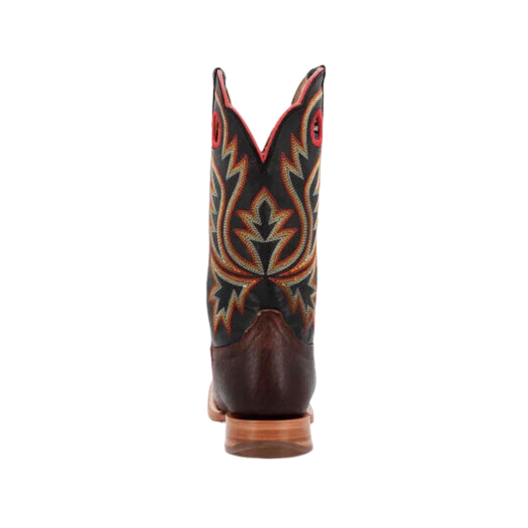 Rocky Boot Men's Durango Shrunken Bullhide Western Chestnut And Black Eclipse Boot