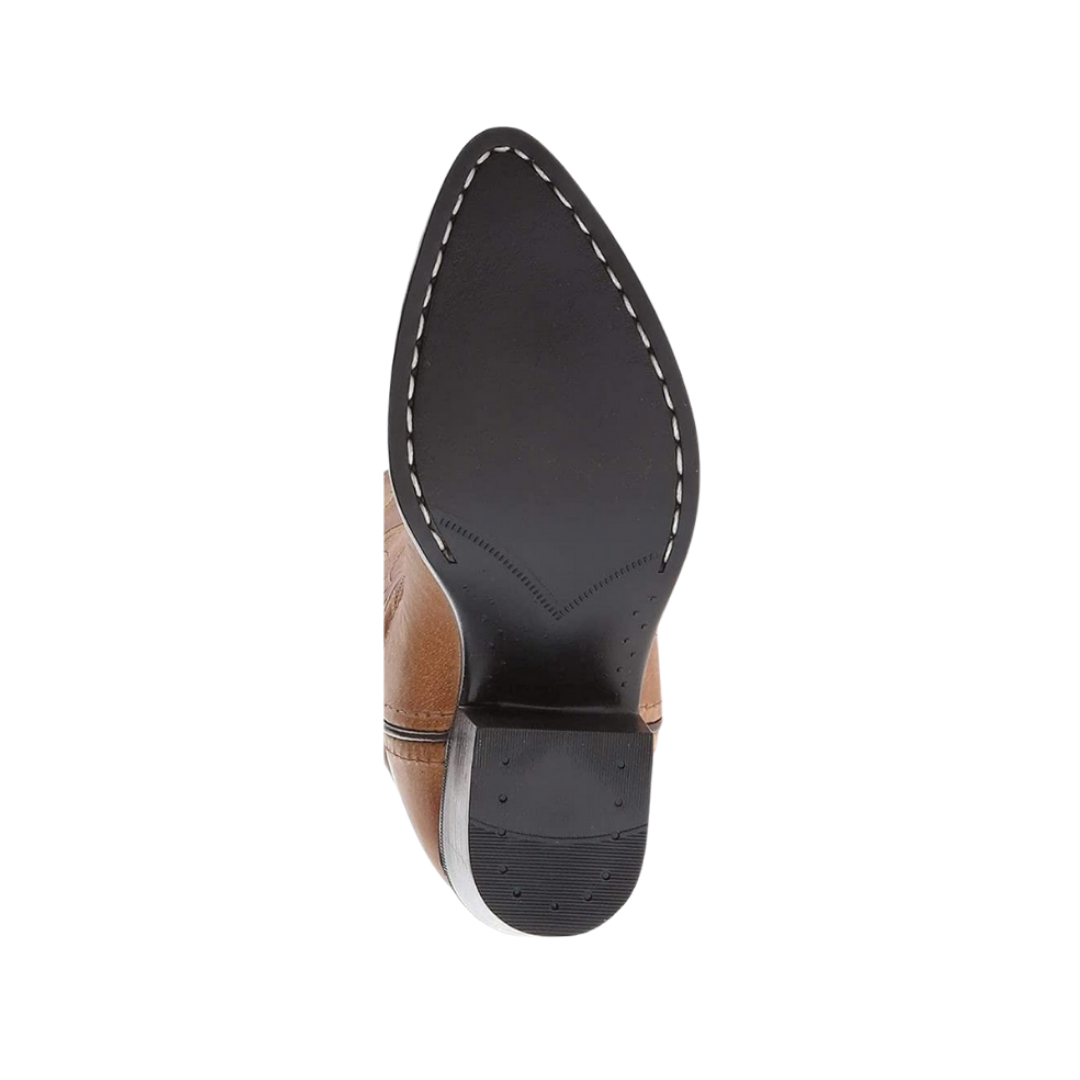 Old West Youth Boy's Canyon Leather J Toe Cowboy Tan Boots