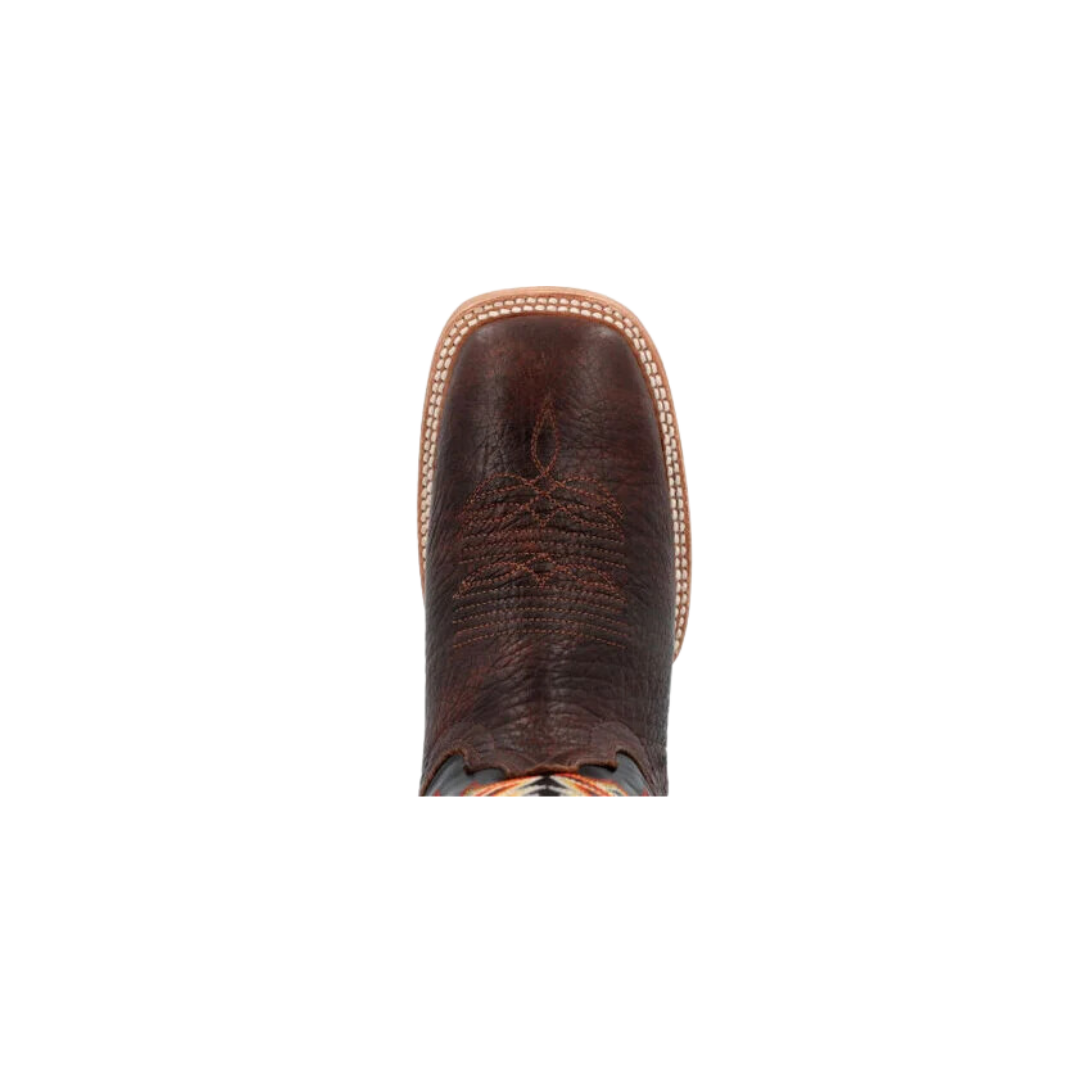 Rocky Boot Men's Durango Shrunken Bullhide Western Chestnut And Black Eclipse Boot