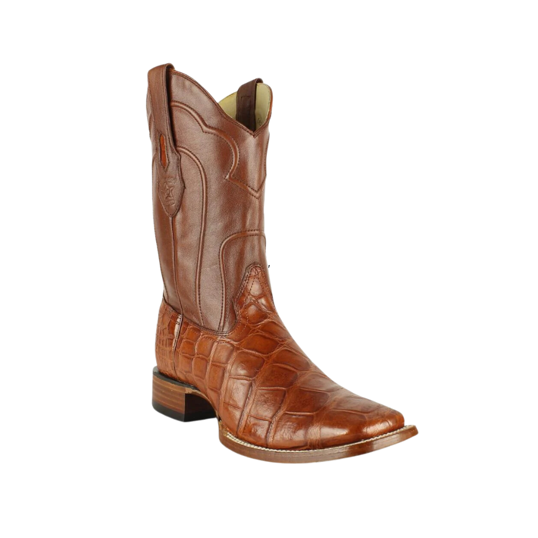 Los Altos Men's Wide Square Toe Genuine Brown Boots