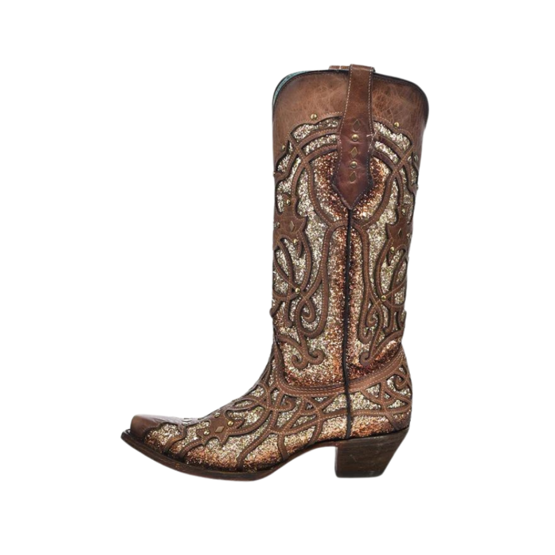 Corral Women's Orix Glittered Inlay Brown Boots