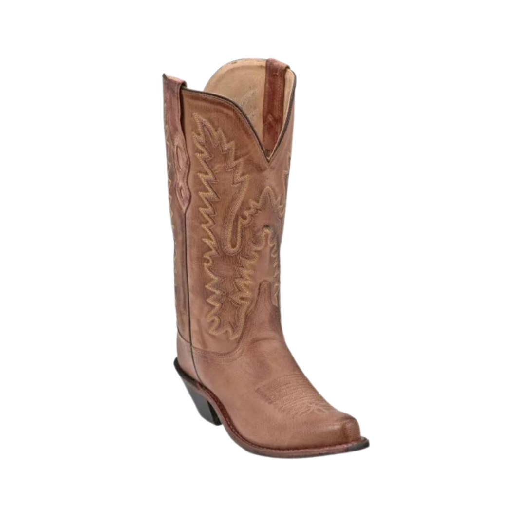 Old West Women's Fashion Snip Toe Tan Boots