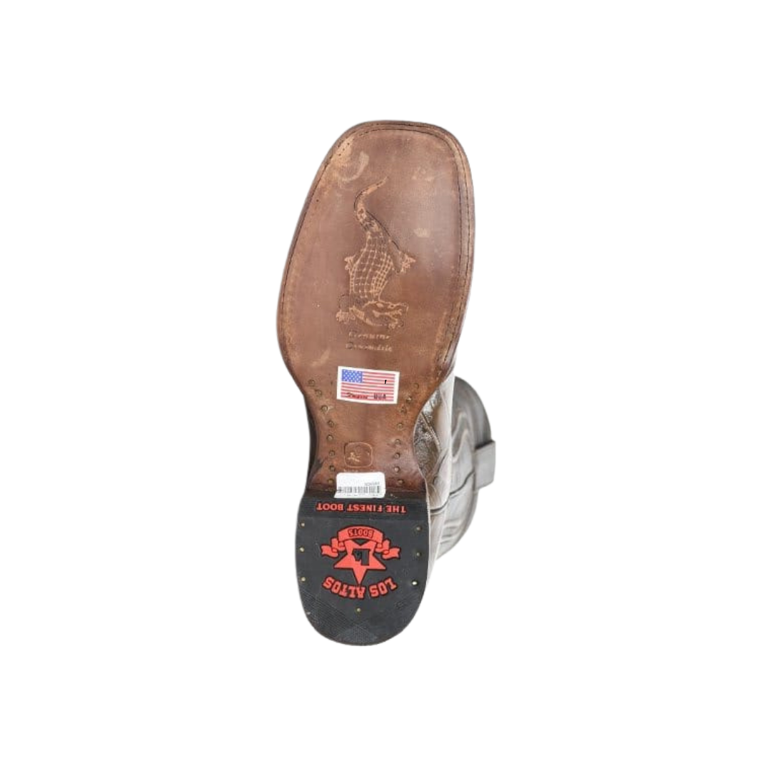 Los Altos Men's Alligator Wide Square Brown Boots