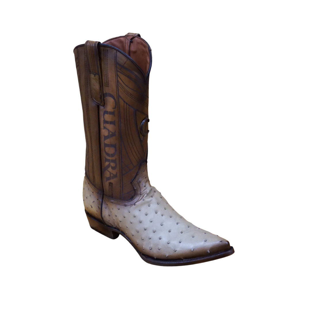 Cuadra Men's Ostrich Laser Embroidery Flame Orix Boots