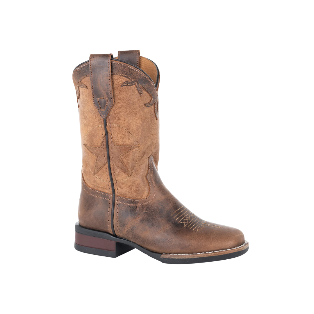 Roper Footwear Youth Boy's Star Overlay Brown Boots