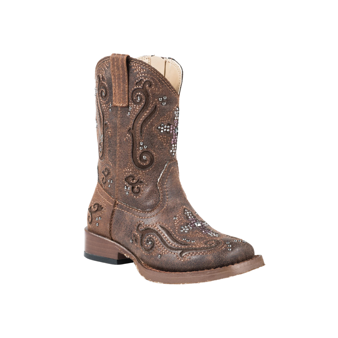 Roper Footwear Youth Girl's Faith Bling Brown Boots