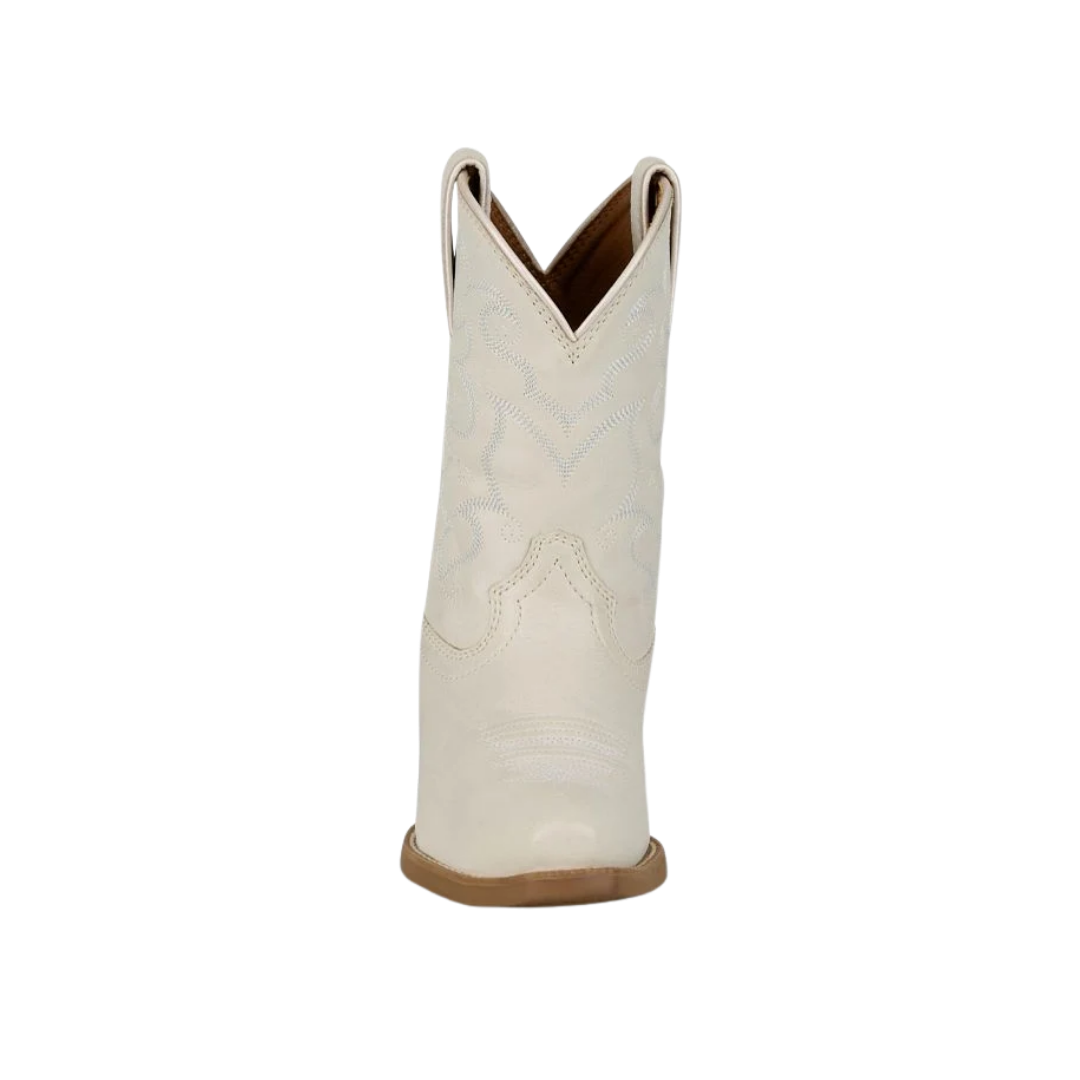 Justin Youth Girl's Bronci Snip Toe Ivory Boots