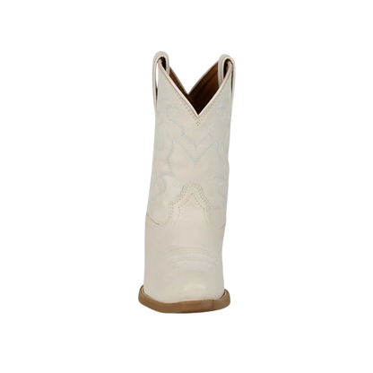 Justin Youth Girl's Bronci Snip Toe Ivory Boots