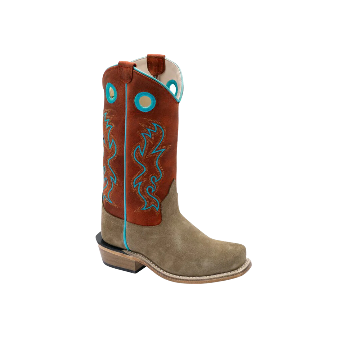Old West Youth Unisex Glide Work Dark Brown Boots