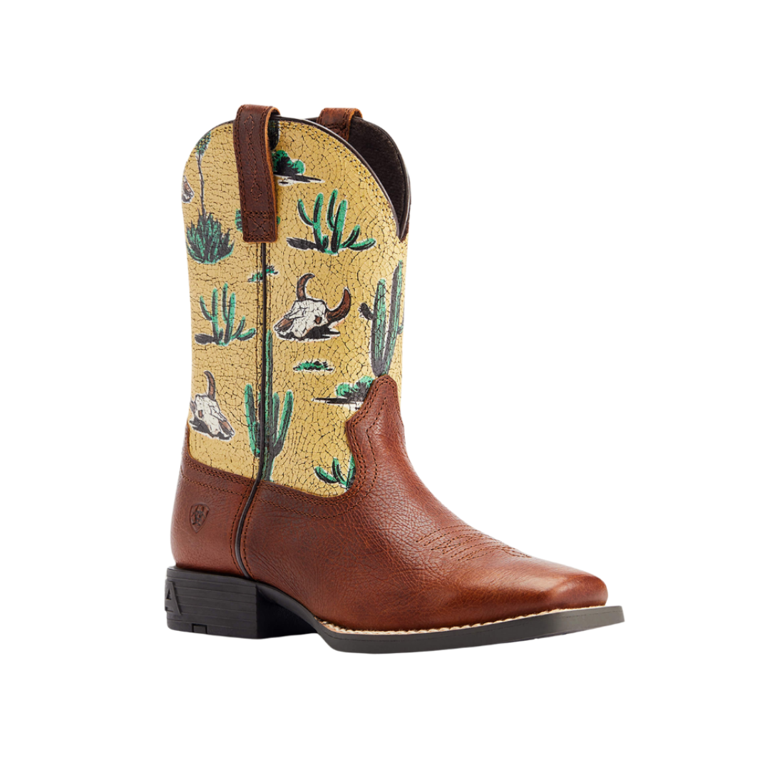 Ariat Youth Boy's Round Up Wide Brown Boots