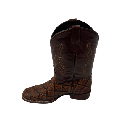 Pecos Bill Youth Boy's Square Toe Print Western Brown Boots