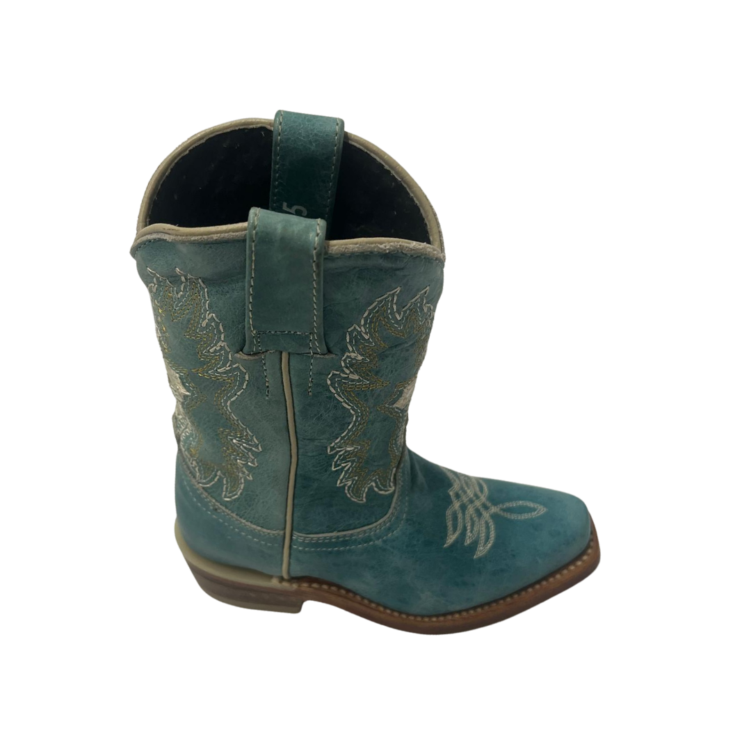 Pecos Bill Toddler Girl's Fancy With Cross Turquoise Boots
