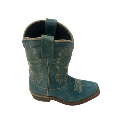 Pecos Bill Toddler Girl's Fancy With Cross Turquoise Boots
