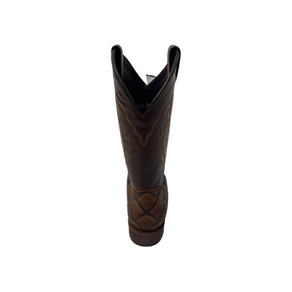 Pecos Bill Youth Boy's Square Toe Print Western Brown Boots