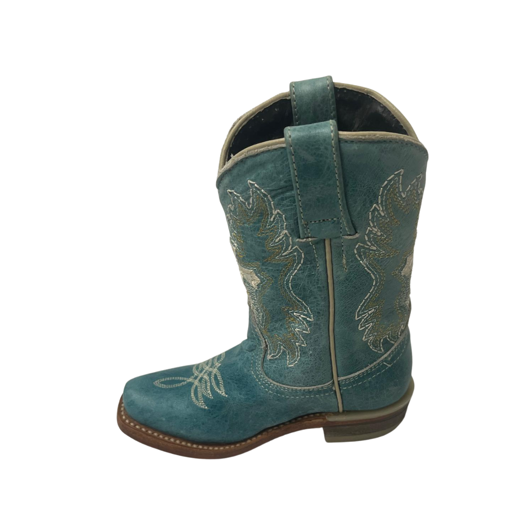 Pecos Bill Toddler Girl's Fancy With Cross Turquoise Boots