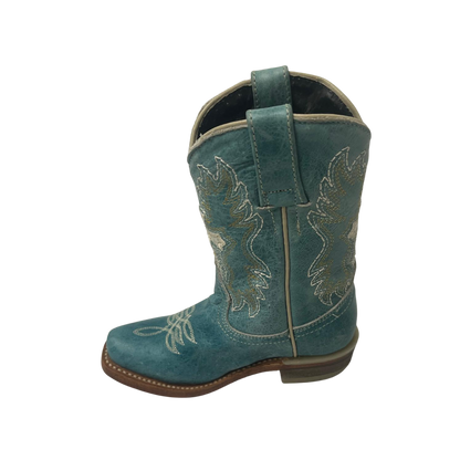 Pecos Bill Toddler Girl's Fancy With Cross Turquoise Boots