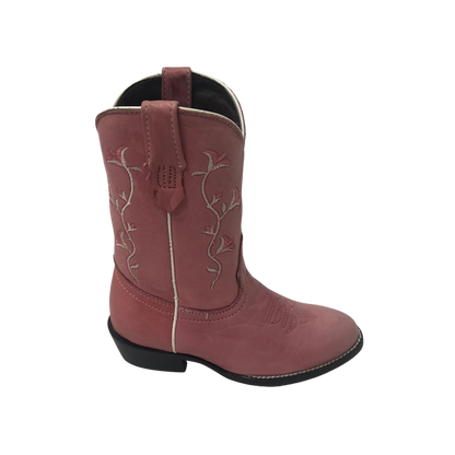 Pecos Bill Toddler Girl's Round Toe Laton Pink Boots