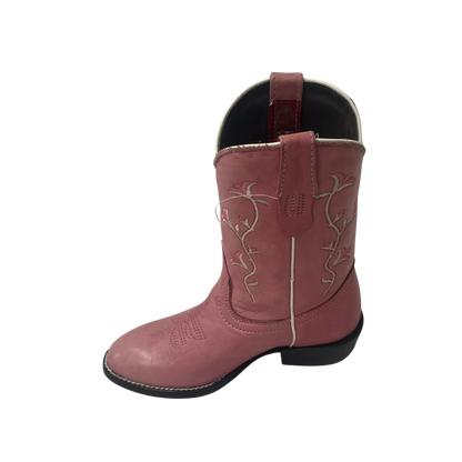 Pecos Bill Toddler Girl's Round Toe Laton Pink Boots