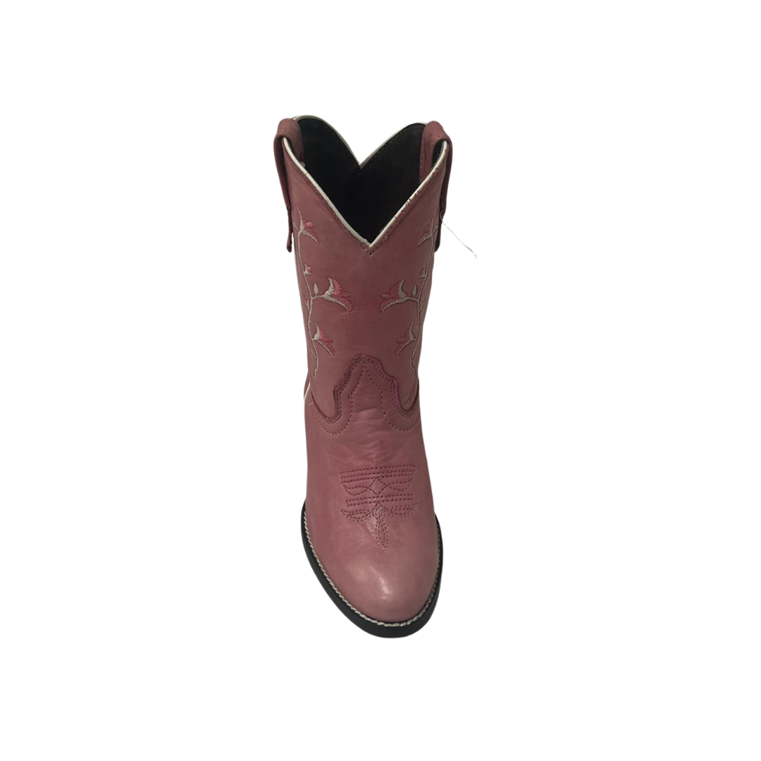 Pecos Bill Toddler Girl's Round Toe Laton Pink Boots