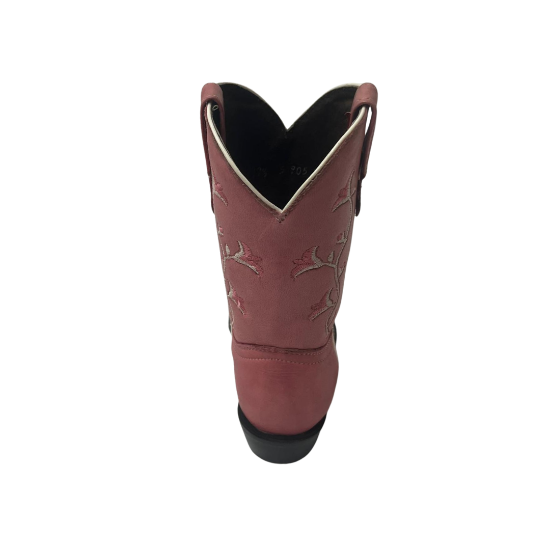 Pecos Bill Toddler Girl's Round Toe Laton Pink Boots