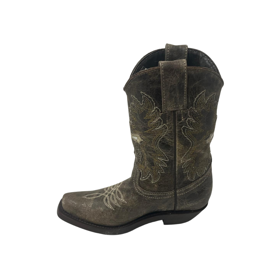 Pecos Bill Toddler Girl's Fancy Cross Brown Boots