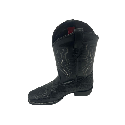 Pecos Bill Youth Boy's Square Toe Print Western Black Boots
