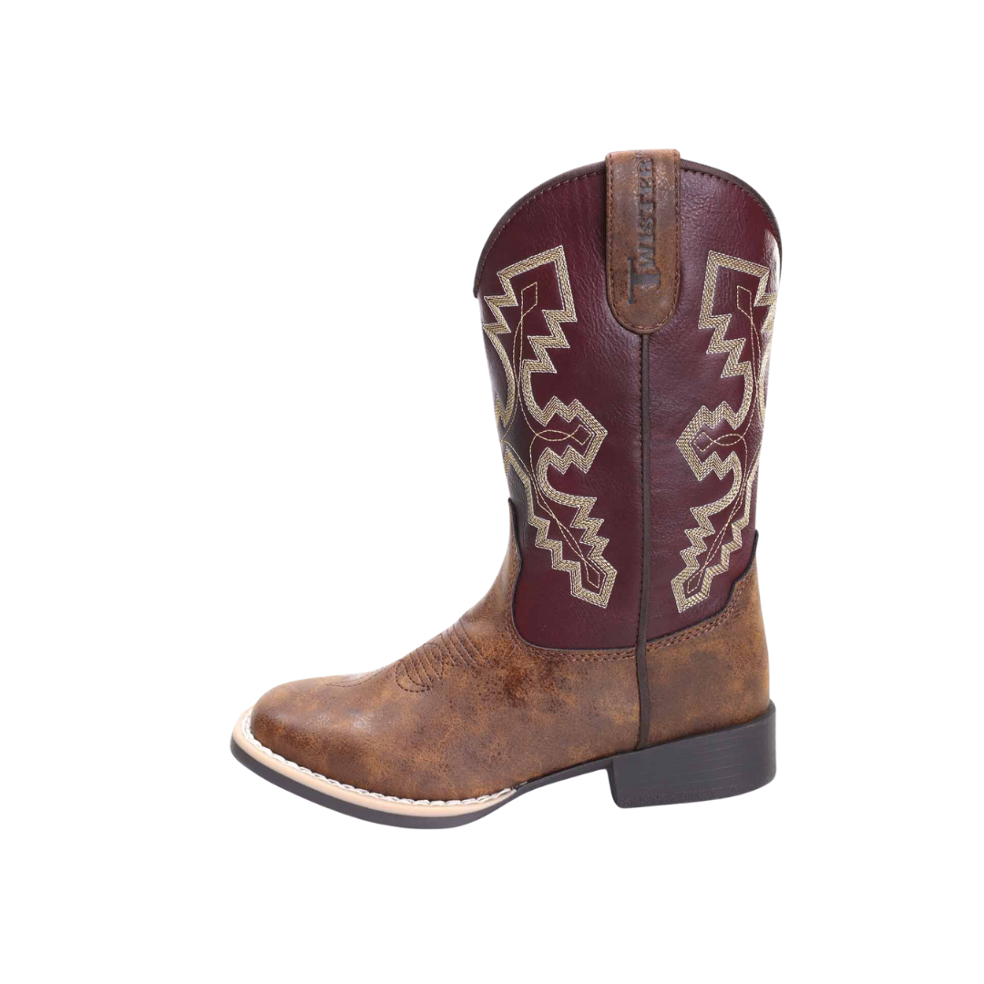 M&amp;F Twister Kid´s Unisex Maroon Cowboys Boots