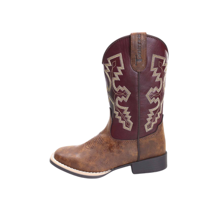 M&amp;F Twister Kid´s Unisex Maroon Cowboys Boots