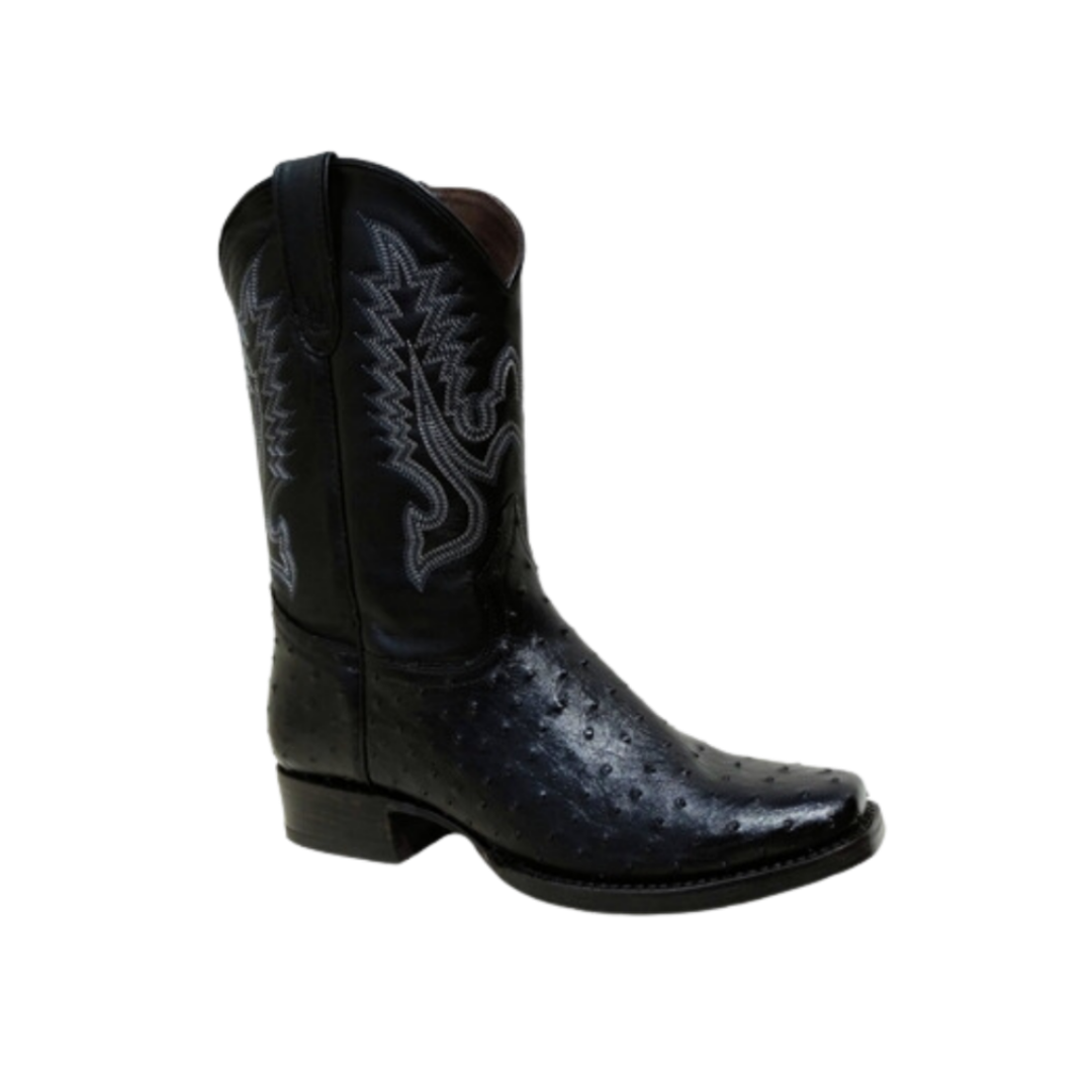 International M Youth Boy´s Rubber Sole Ostrich Black Boots