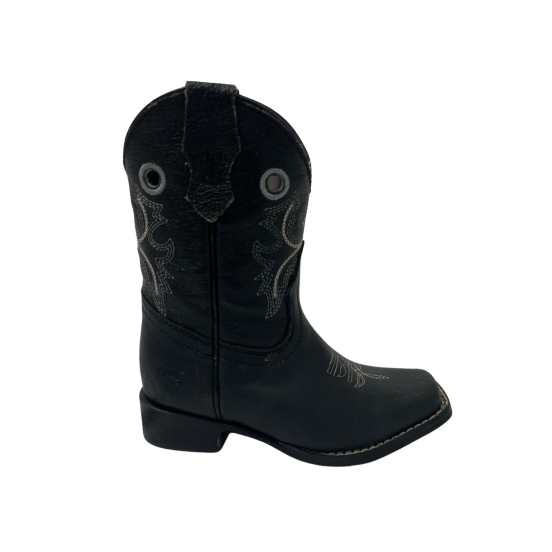 Pecos Bill Toddler Boy's Square Toe Black Boots