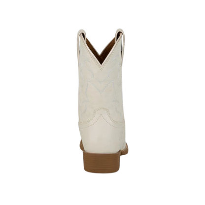 Justin Youth Girl's Bronci Snip Toe Ivory Boots